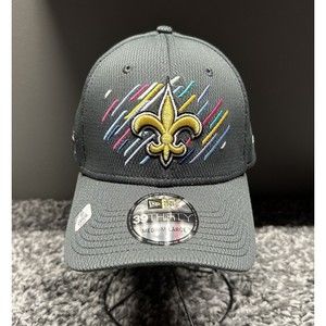 New Orleans Saints Hat Cap Medium Large Grey Crucial Catch New‎ Era 39Thirty